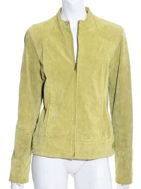 Ruff Hewn Light Green Suede Zip-Front Jacket
